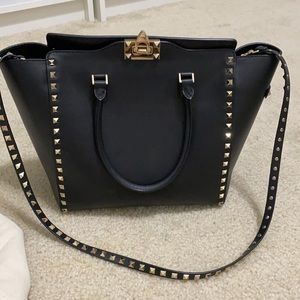 Valentino rockstud vitello black bag